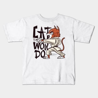 Tae Kwon Do Cat Catwondo Kids T-Shirt